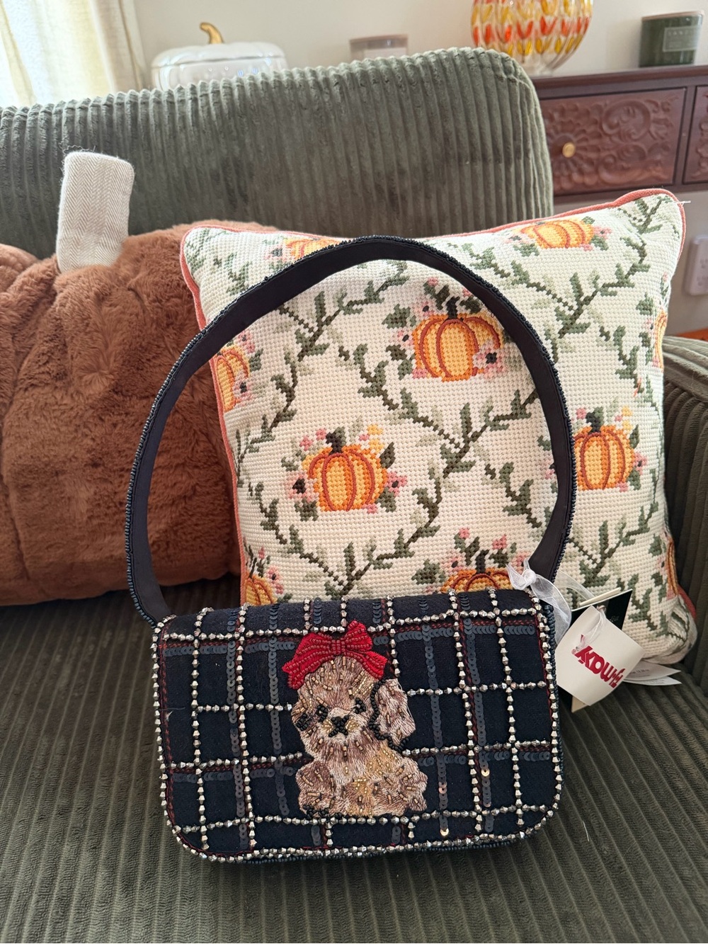 NWT Viral Navy beaded Maltipoo Shoulder Bag